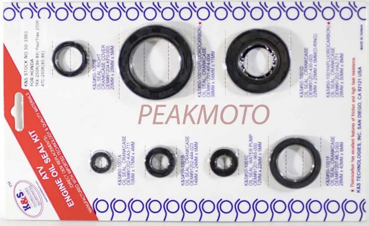 Honda Atc250r 85-86, Trx250r 86-89 Engine Oil Seal Kit K&S Technologies 50-1001 1