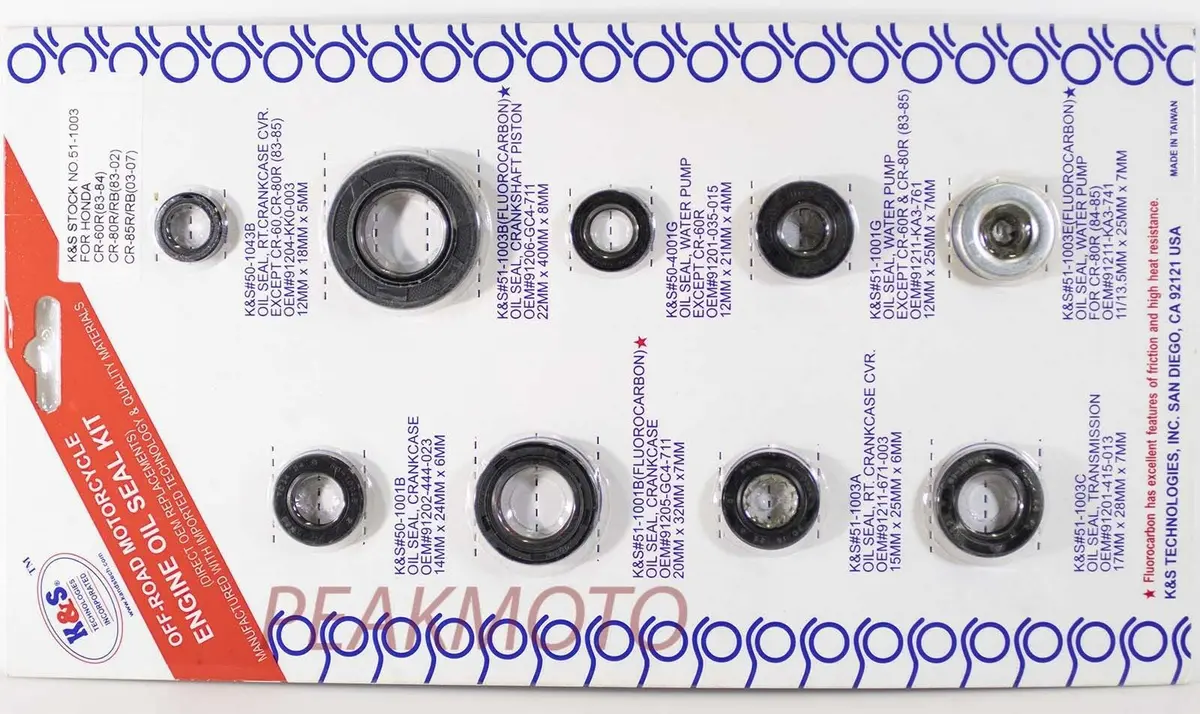 Honda Cr80r Cr85r Cr80rb Cr85rb 1983-2007 Engine Oil Seal Kit K&S 51-1003 1