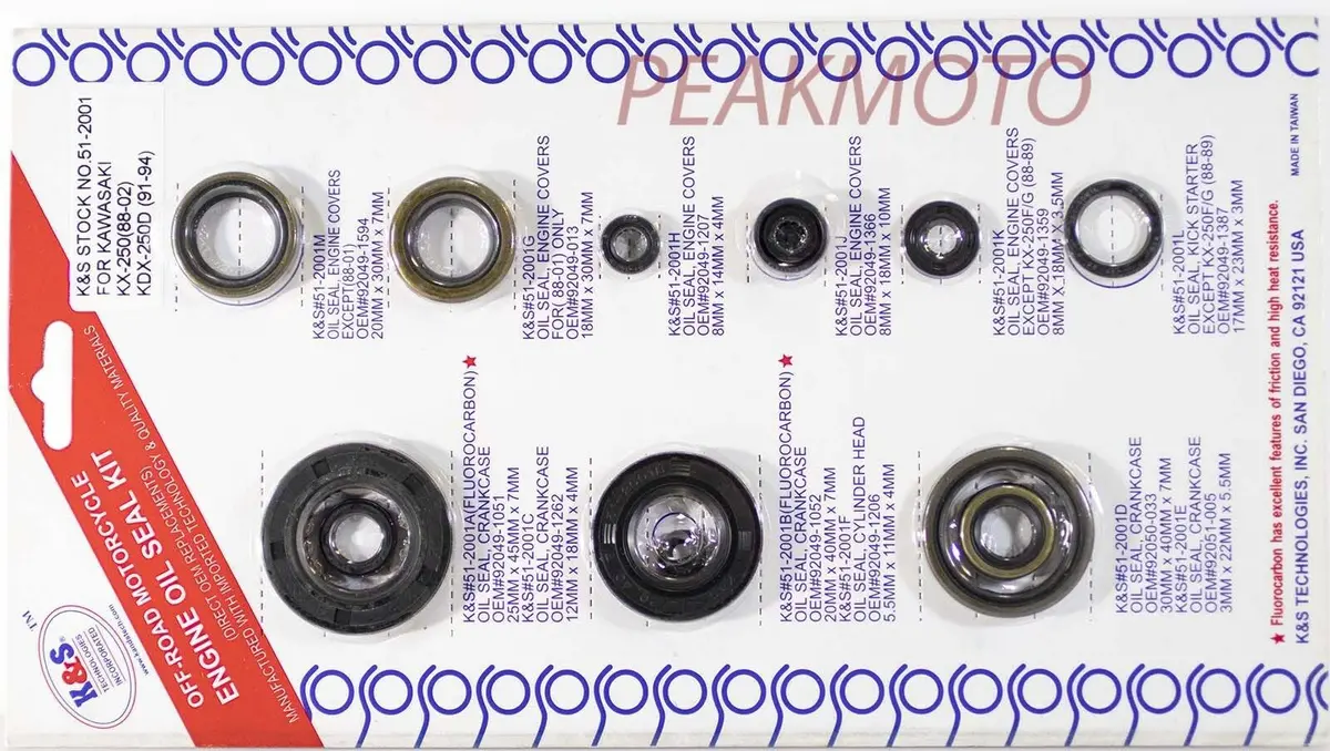 Kawasaki Kx250 1988-2002 K&S Technologies - 51-2001 - Engine Oil Seal Kit 1