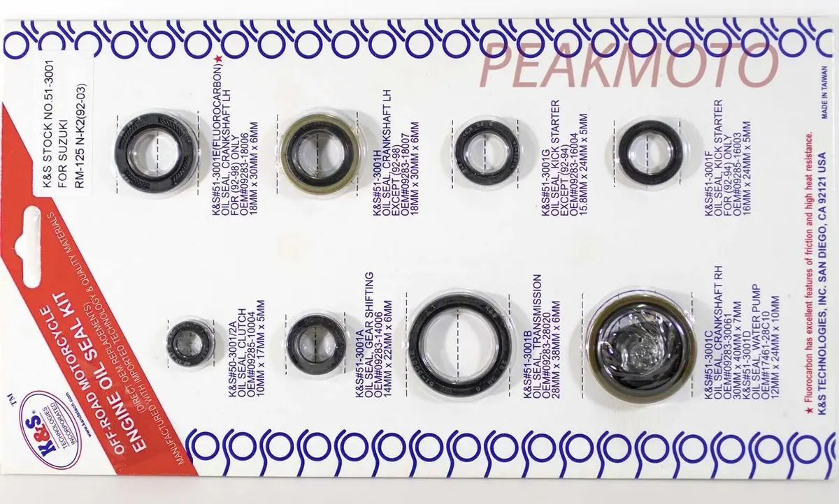 Suzuki Rm125 1992-2003 K&S Technologies - 51-3001 - Engine Oil Seal Kit 1