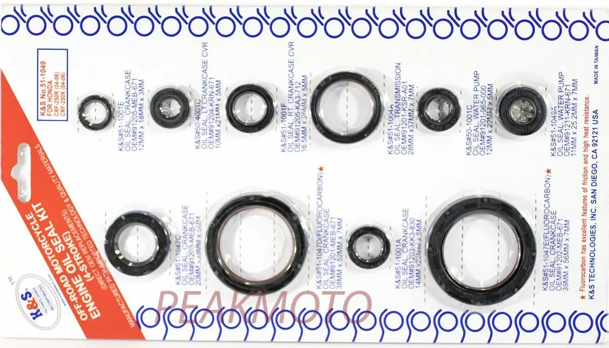 Honda Crf250r/X 2004-2006 Complete Engine Oil Kit K&S Technologies 51-1049 1