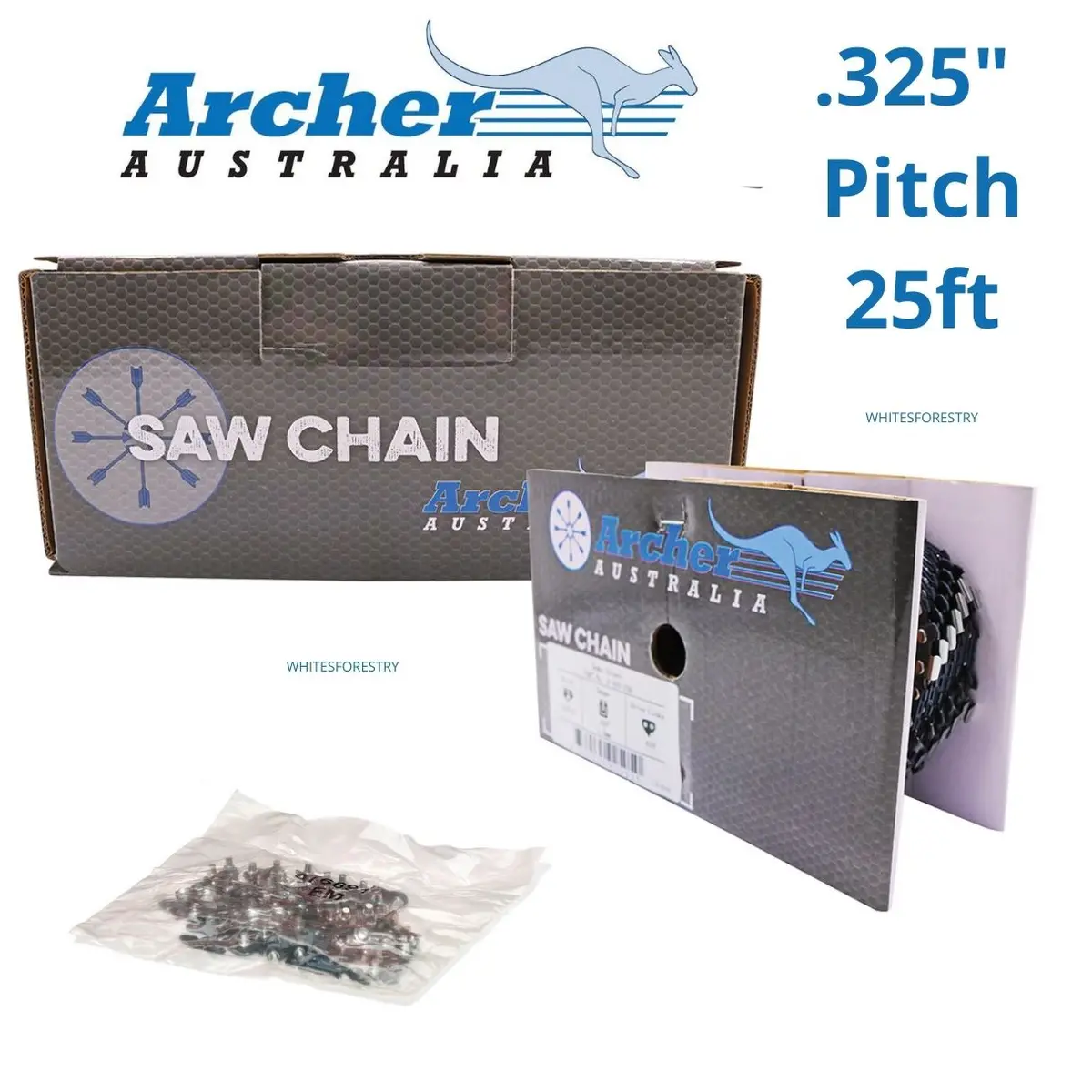 Archer 25Ft Chainsaw Chain Roll – .325" Pitch, .050 .058 .063 1