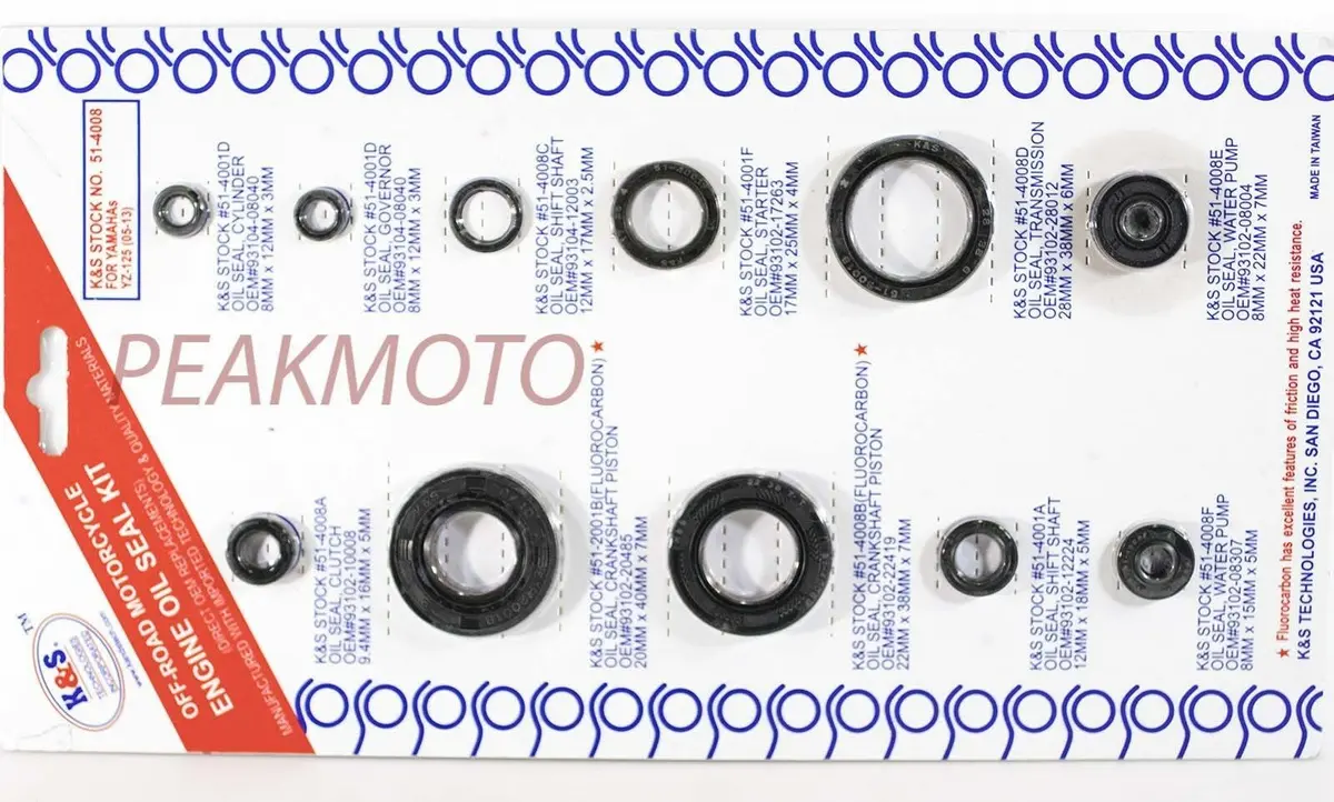 Yamaha Yz125 R-S 2003-2004 Complete Engine Oil Kit K&S Technologies 51-4008 1