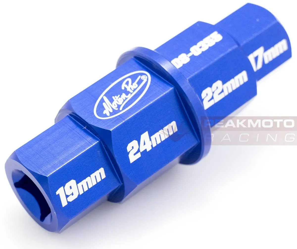 Motion Pro 08-0355 Hex Axle Tool Billet 7075-T6 Aluminum 17,19,22,24 Mm 1