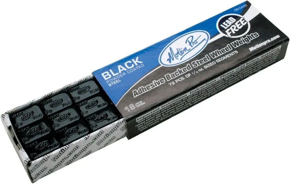 Motion Pro - 08-0455 - Black Steel Wheel Weights, 1/4Oz (7G) (72 Pieces) 1