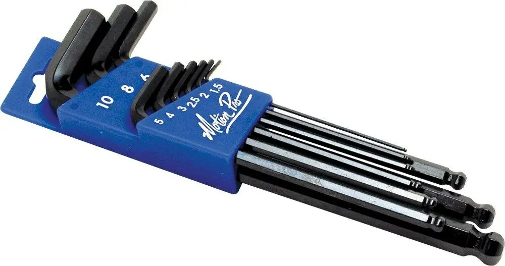 Motion Pro 08-0185 Ball End Hex Set Sizes 1.5, 2, 2.5, 3, 4, 5, 6, 8, 10Mm 1