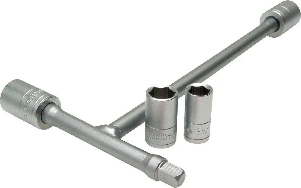 Motion Pro 08-0389 Tri-Drive Mini T-Handle Kit, 1/4" W/8,10,12,13 Mm Sockets 1