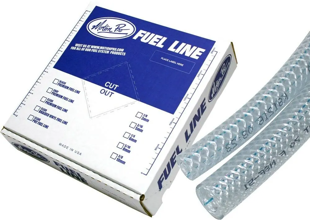 Motion Pro - 12-0009 - Braided Vinyl Fuel Line, 3/16In. Id X 3/8In. Od X 25' 1