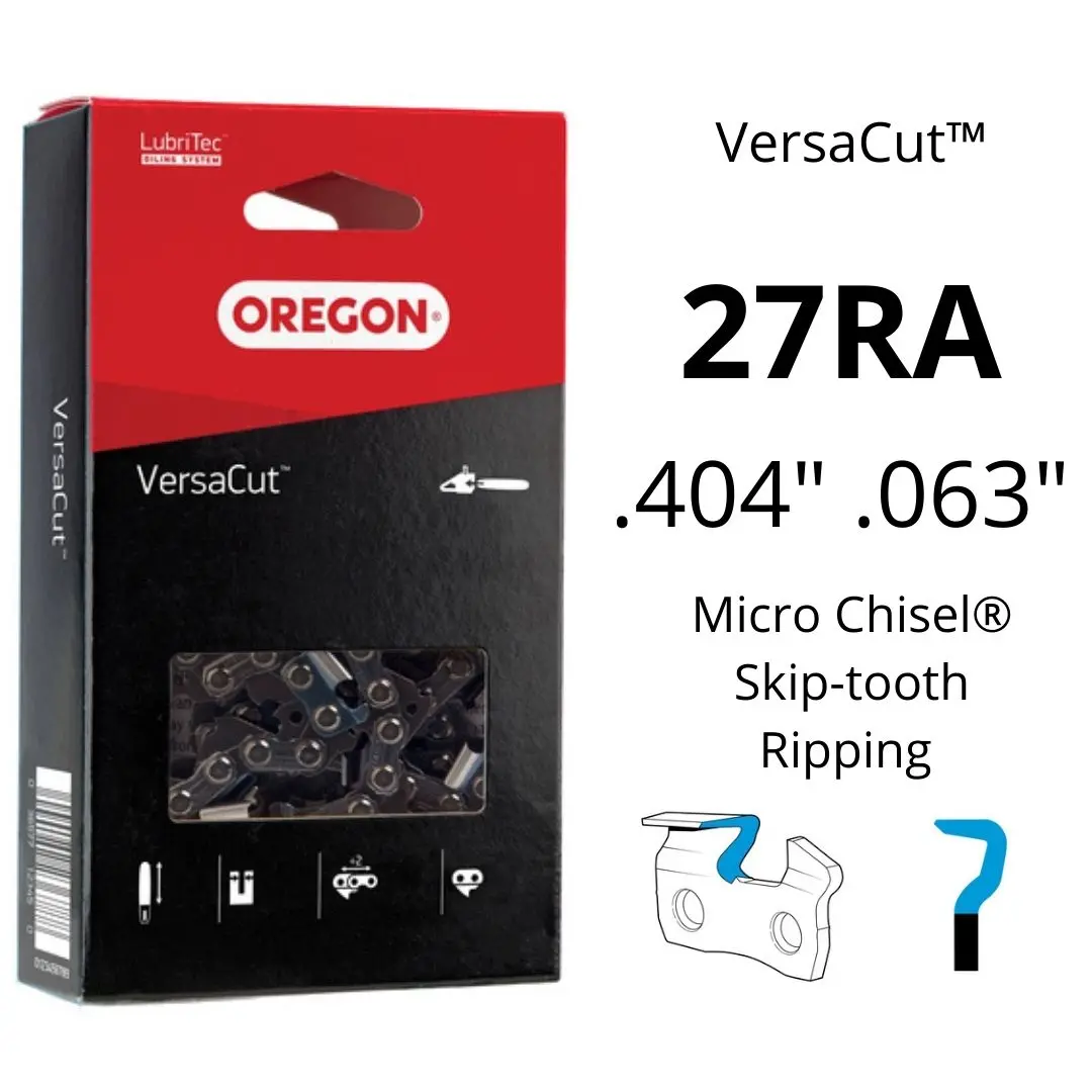 Oregon 27Ra Versacut™ Skip-Tooth 10° Ripping Saw Chain .404" .063" Micro Chisel® 1