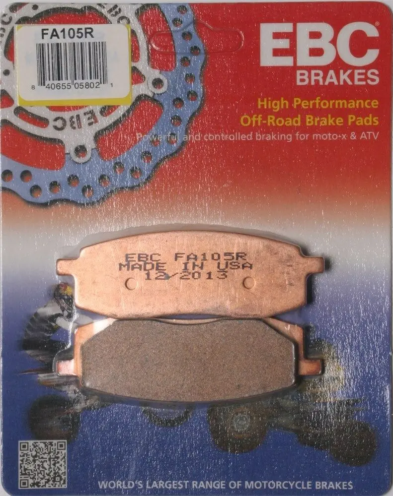 Ebc - Fa105r - R Series Sintered Brake Pads Yamaha Yz125 Yz250 1985-1988 Front 1