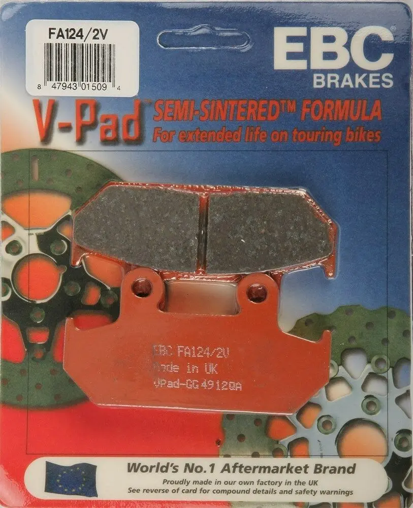 Ebc Fa124/2V Touring Bike Semi-Sintered V Brake Pads 1