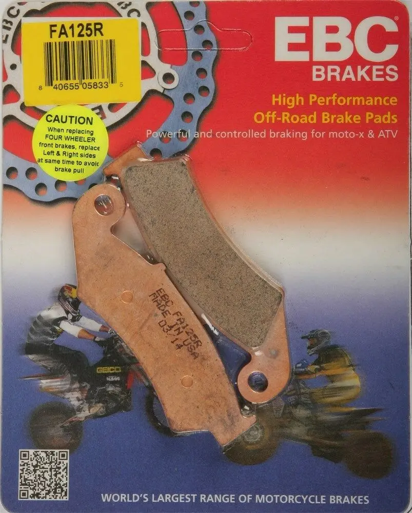 Ebc Fa125r R Series Sintered Brake Pads Front Honda Cr125r Cr250r Cr500r 87-94 1
