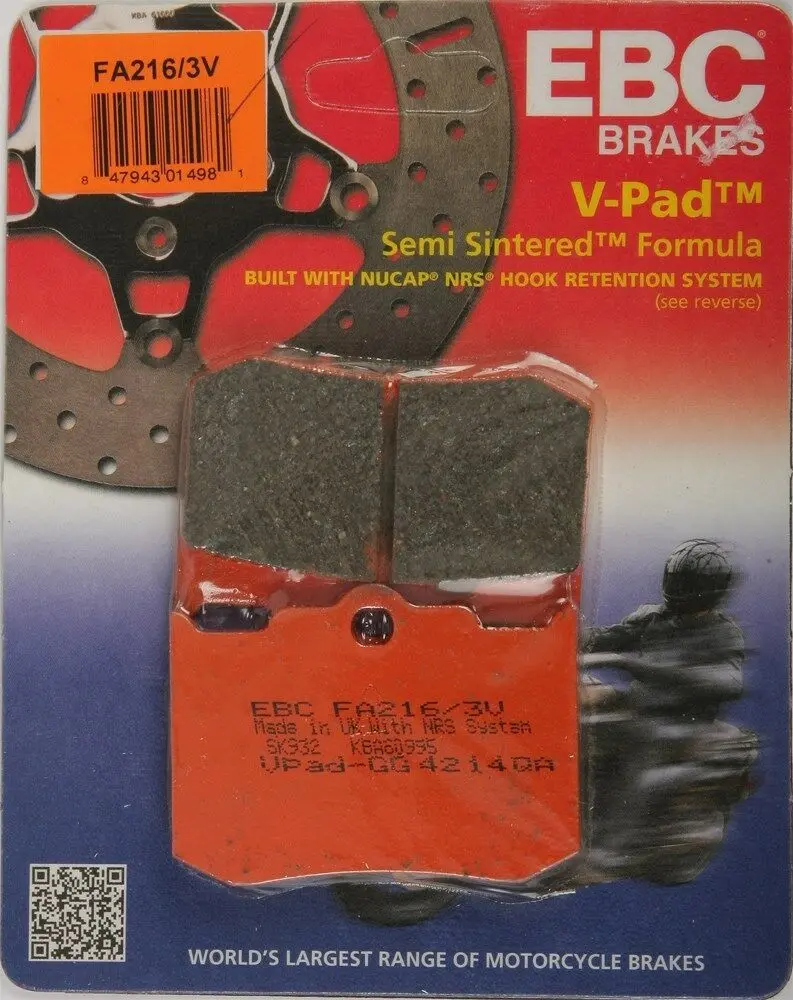 Ebc Fa216/3V Touring Bike Semi-Sintered V Brake Pads 1