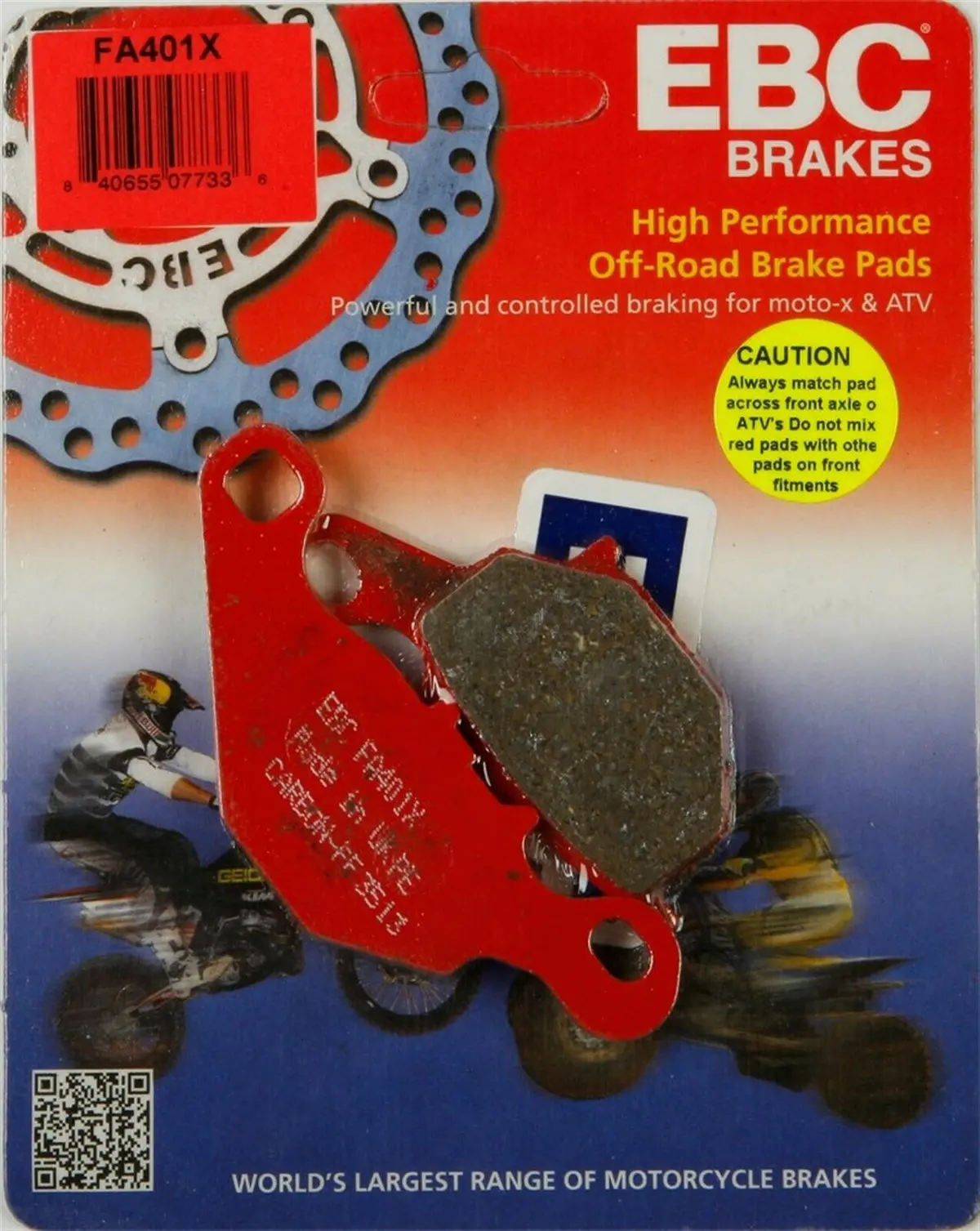 Ebc Fa401x X Series Carbon Brake Pads For Suzukis Rm85 2005-2012, 2015-2016 Rear 1