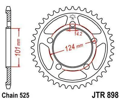 Jt Sprockets - Jtr898.37 - Steel Rear Sprocket, 37T Ktm Rc8 1190 2008-2009 2