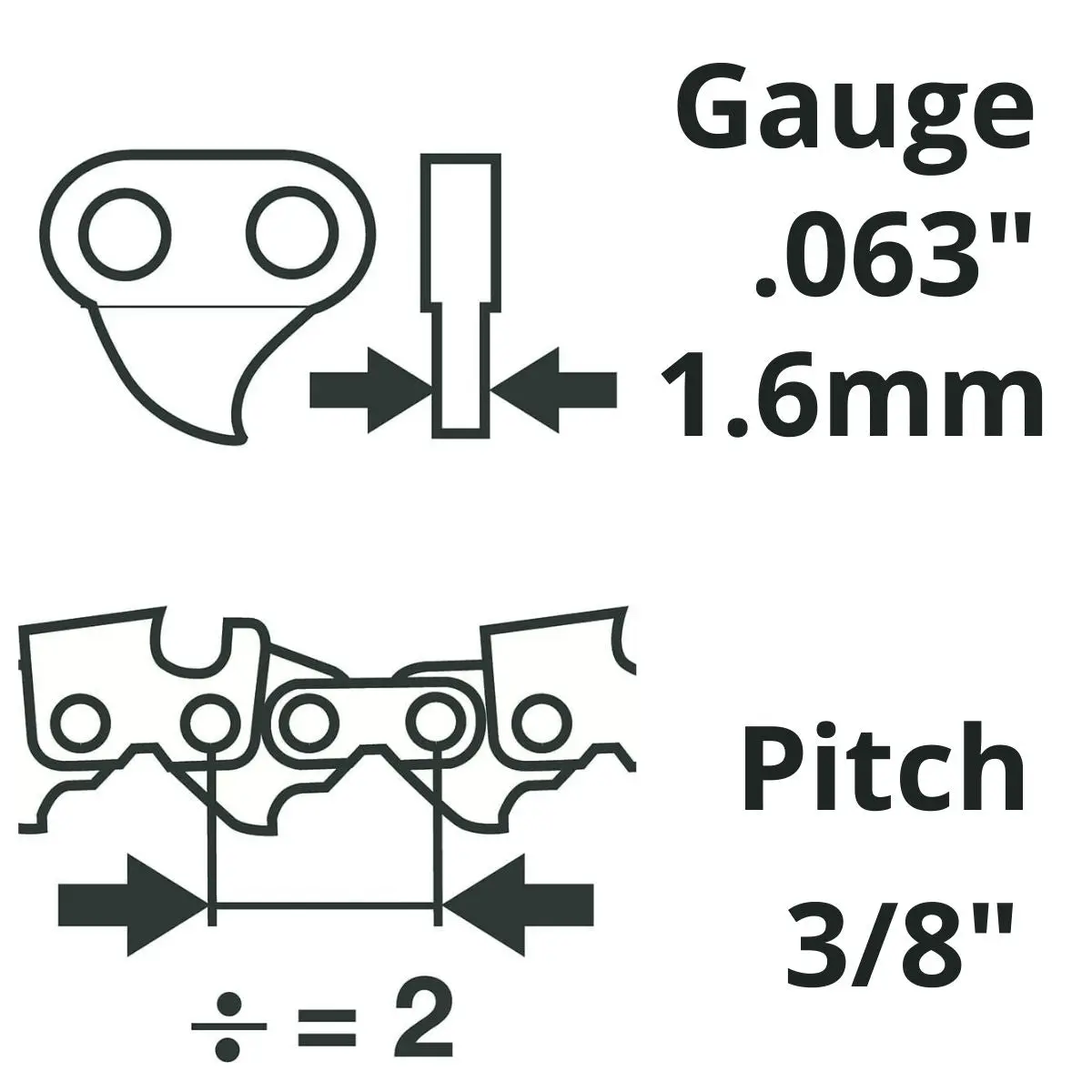 Oregon 75Cl Powercut™ Square Ground Saw Chain 3/8" .063" Full Chisel 2