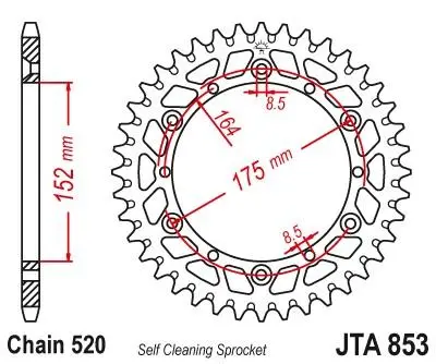 Jt Sprockets - Jta853.41 - Aluminum Rear Sprocket, 41T Yamaha Banshee 1989-2006 1