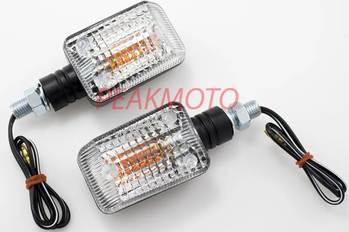 K&S Universal Dot Mini Stalk Turn Signal Black Body - Clear Lens Halogen | 25-7500C 1