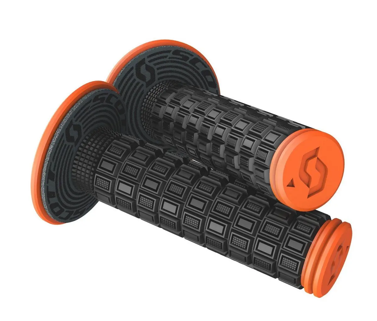 Scott Mellow Motocross Grip - Black/Orange - Double Density +Donuts 269305-5039 1