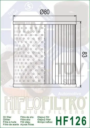 Hiflo - Hf126 - Oil Filter For Kawasaki 16099-002 2