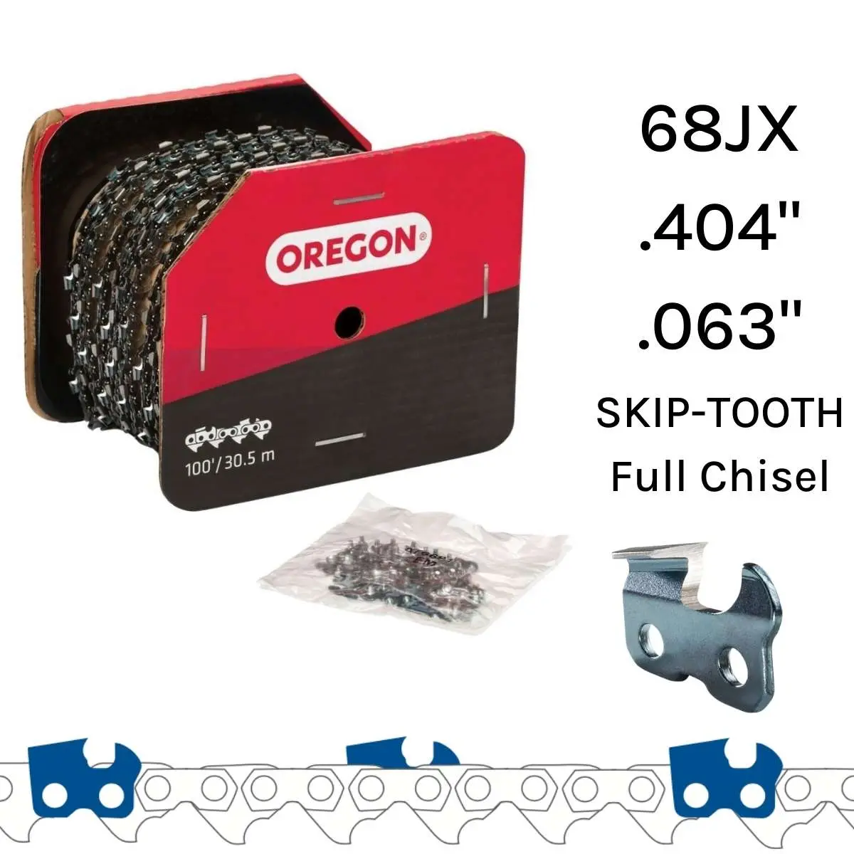Oregon 68Jx Powercut™ Skip-Tooth 100Ft .404" .063" Full Chisel 1