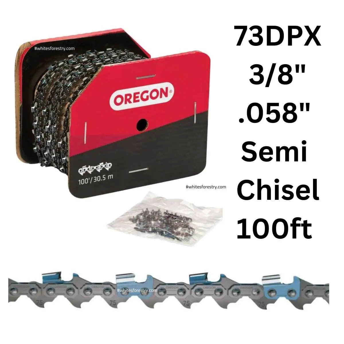 Chainsaw Chain Oregon 73Dpx 3/8" .058" 100Ft Roll Semi Chisel 1