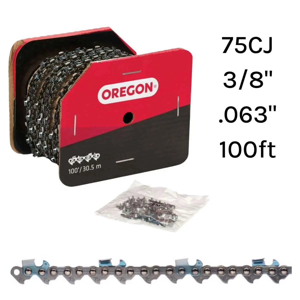 Oregon 75Cj Skip-Tooth Square Ground 3/8" .063" 100Ft Full Chisel 1