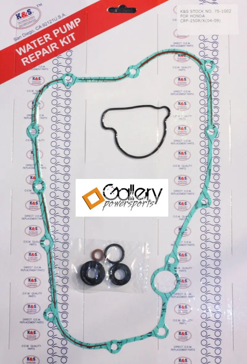 Honda Crf250r 04-09 Water Pump Repair Kit Gaskets Seals Crf-250R 2004-2009 1