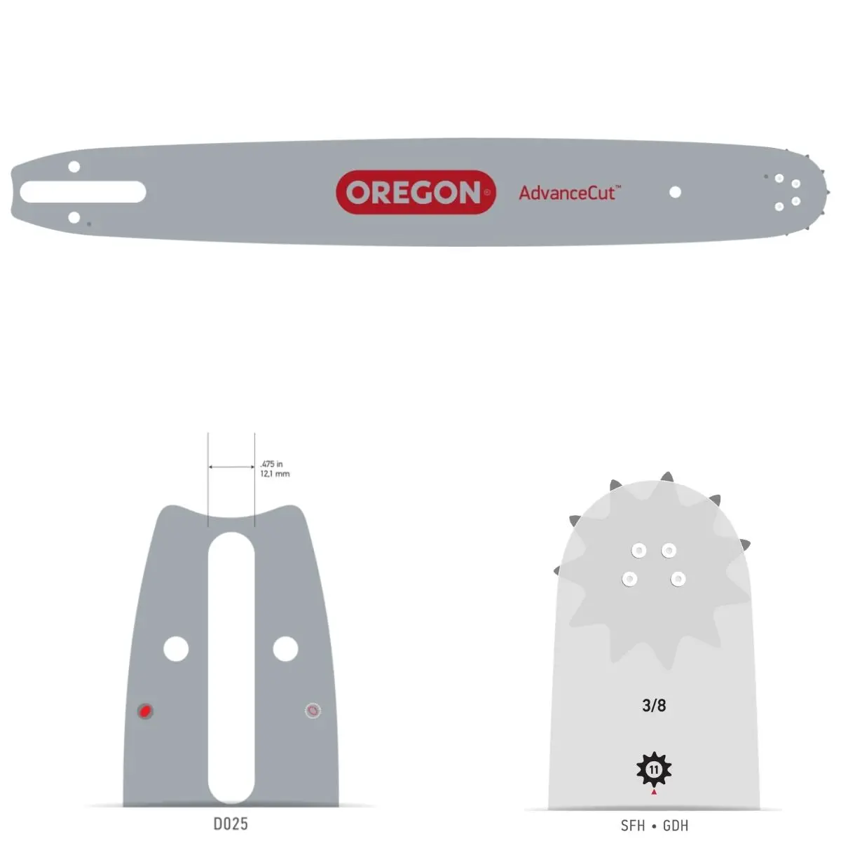 Oregon Advancecut™ Chainsaw Bar 20" 3/8" .063" D025 1