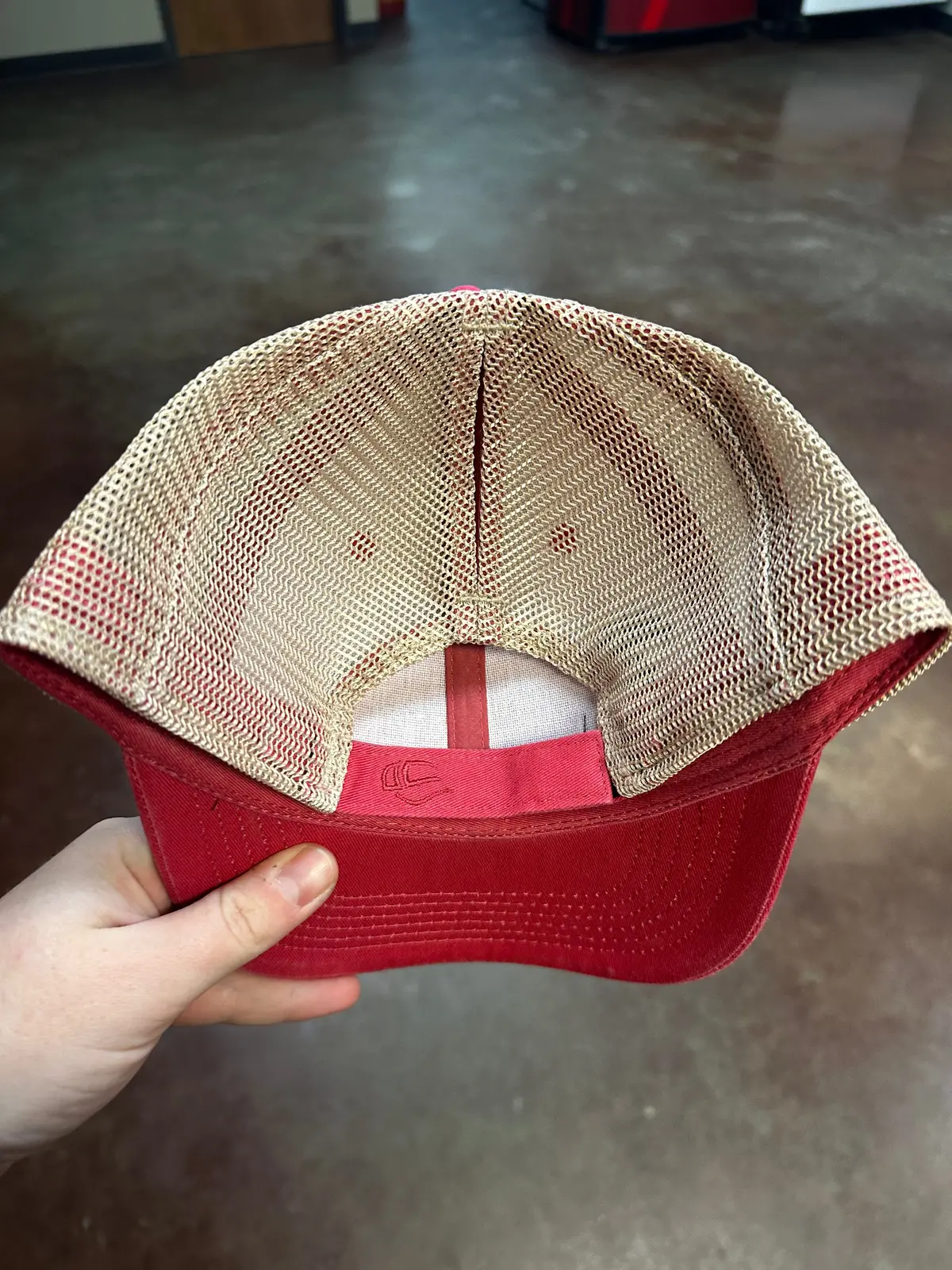 Ladies Pink Offset Velcro Ponytail Hat 2