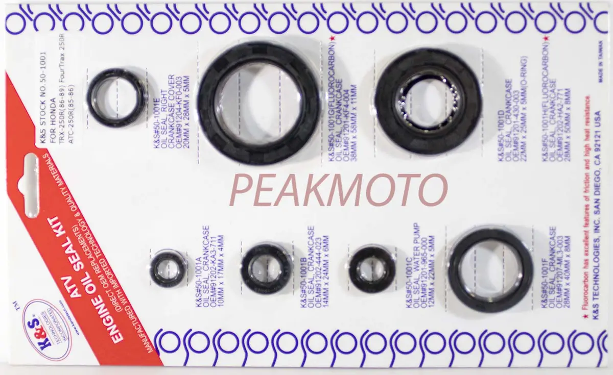 K&S Atv Complete Engine Oil Seal Kit  Trx/Atc-250R  | 50-1001 1