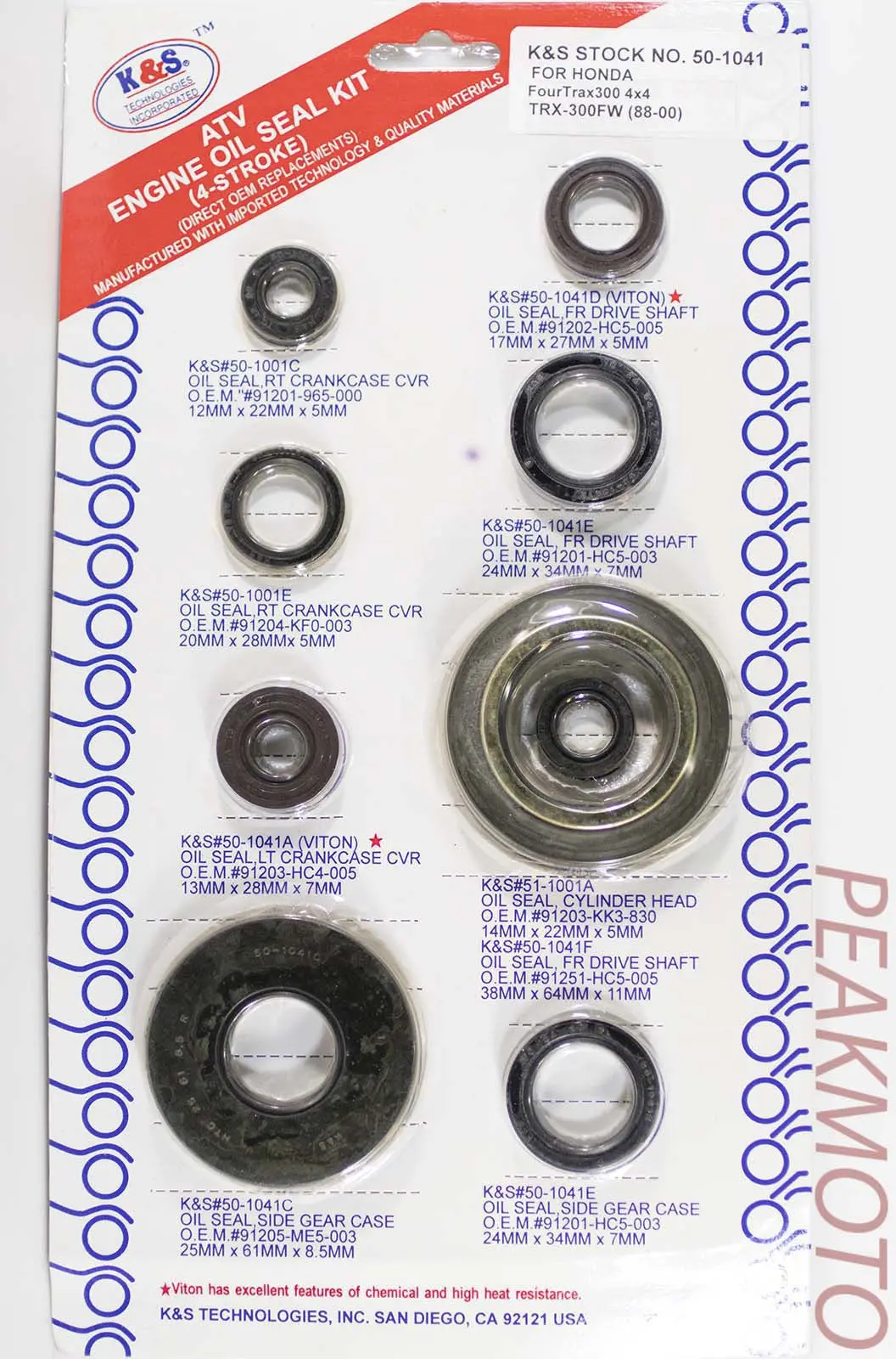 K&S Atv Complete Engine Oil Seal Kit  Trx-300Fw (88-00)  | 50-1041 1