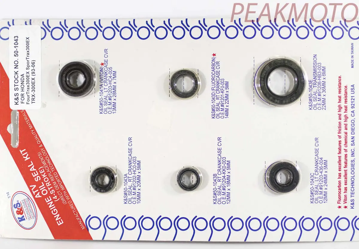 K&S Atv Complete Engine Oil Seal Kit  Trx-300Ex (93-08)  | 50-1043 1