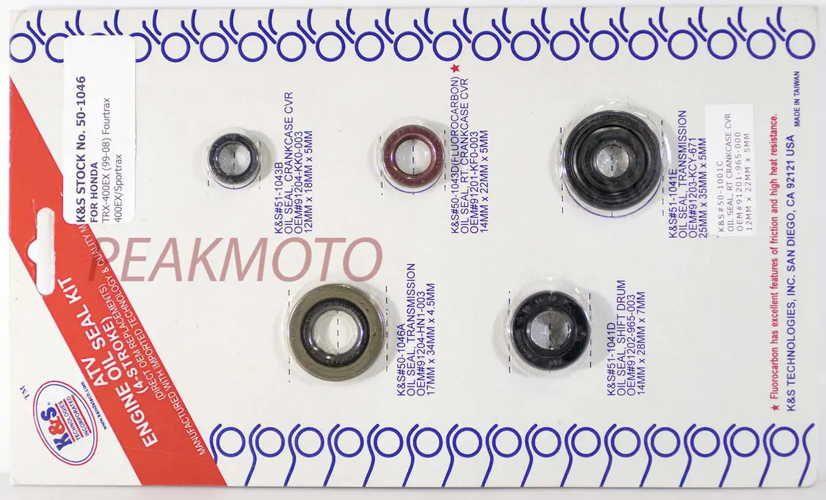 K&S Atv Complete Engine Oil Seal Kit  Trx-400Ex (99-07)  | 50-1046 1