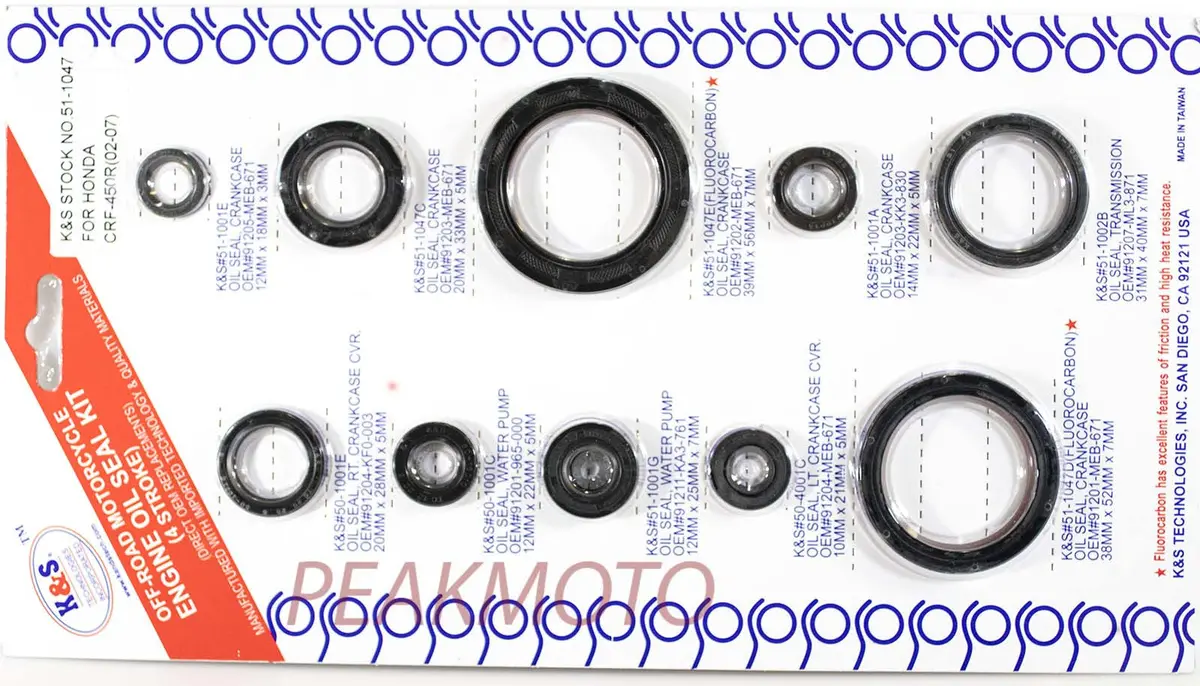 K&S Off-Road Complete  Engine Oil Seal Kit  Crf-450R (02-07)  | 51-1047 1