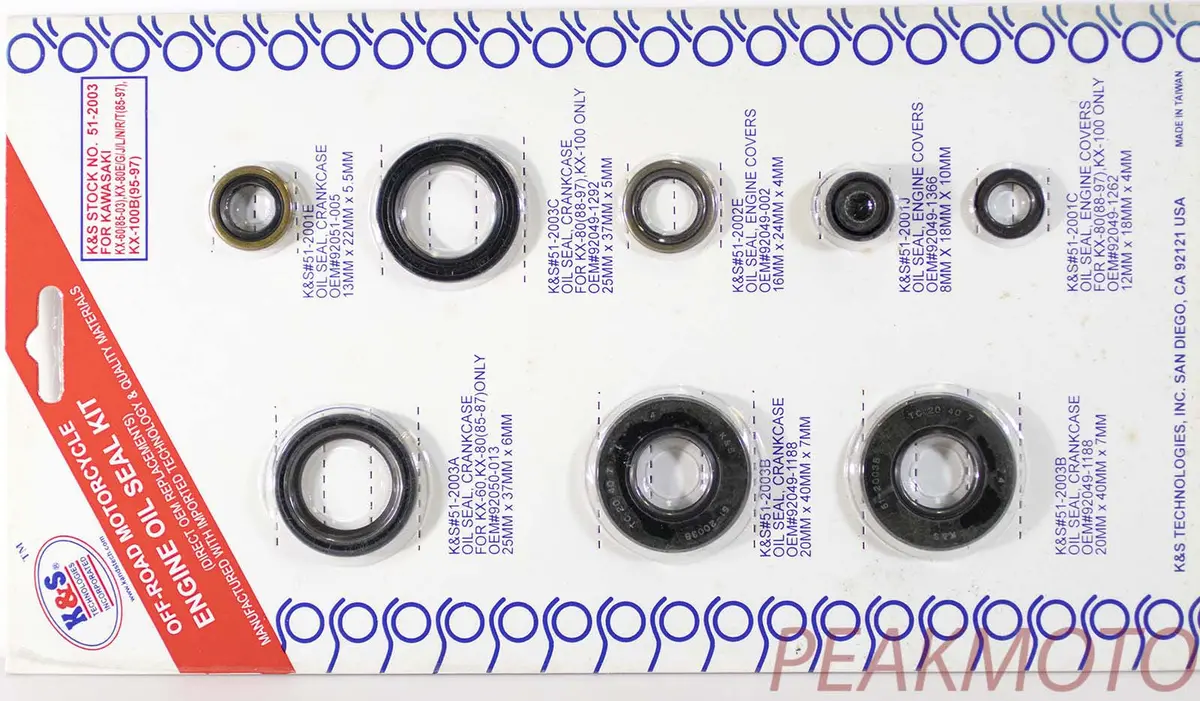 K&S Off-Road Complete  Engine Oil Seal Kit  Kx60/80/100 Rm-60K  | 51-2003 1