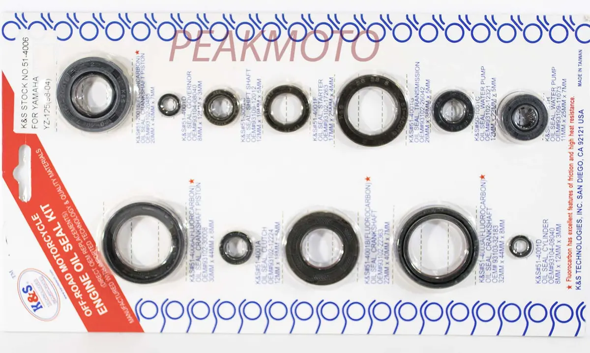K&S Off-Road Complete  Engine Oil Seal Kit  Yz-125 (98-04)  | 51-4006 1