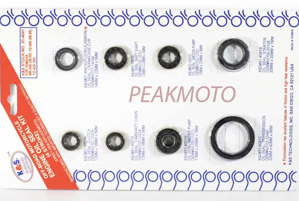 K&S Off-Road Complete  Engine Oil Seal Kit  Wr/Yz-400/426/450  | 51-4041 1