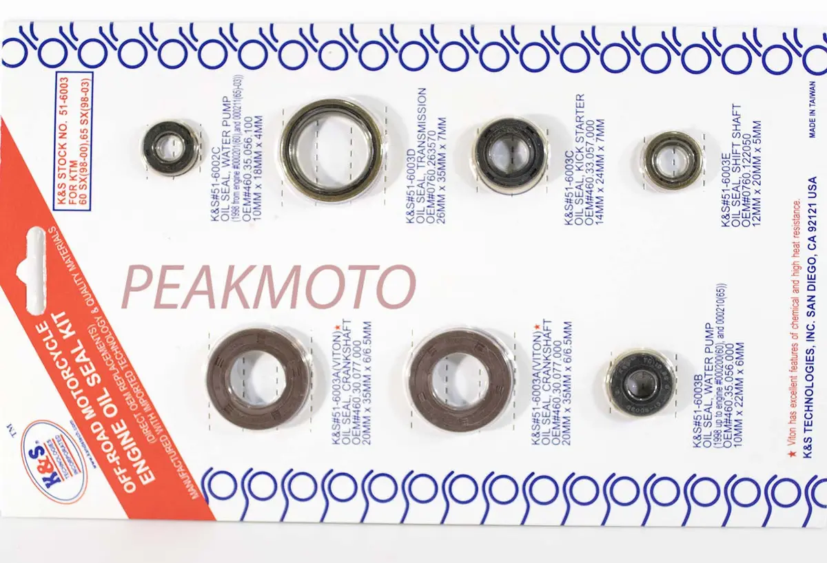 K&S Off-Road Complete  Engine Oil Seal Kit Ktm 60Sx/65 Sx  | 51-6003 1