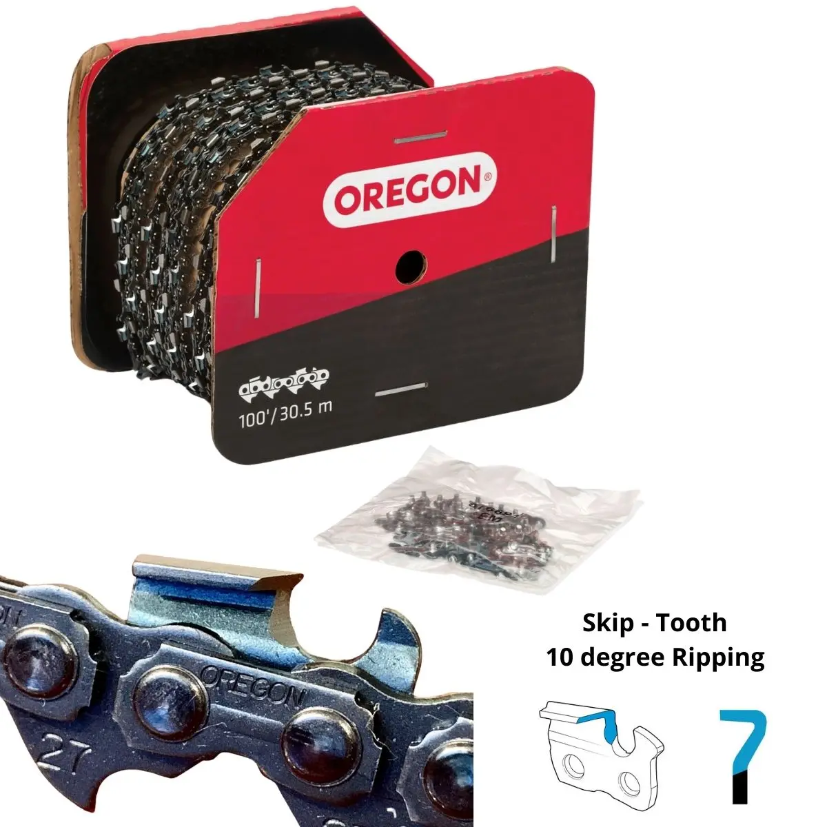 Oregon Skip-Tooth Ripping Chainsaw Chain 27Ra .404" .063" 100Ft Micro Chisel 1