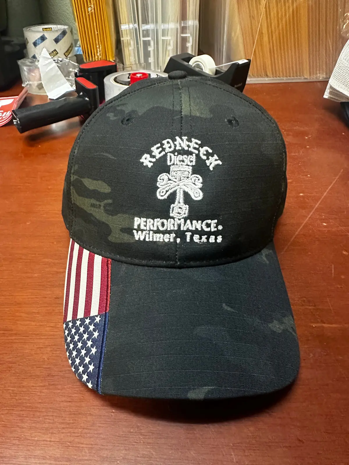 Camo Center Logo W/American Flag Hat 1