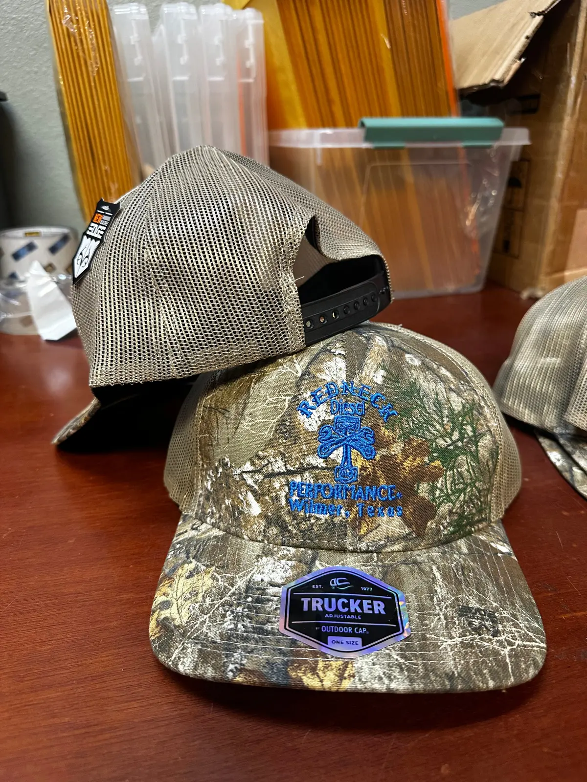 Camo With Blue Center Logo Snapback 1