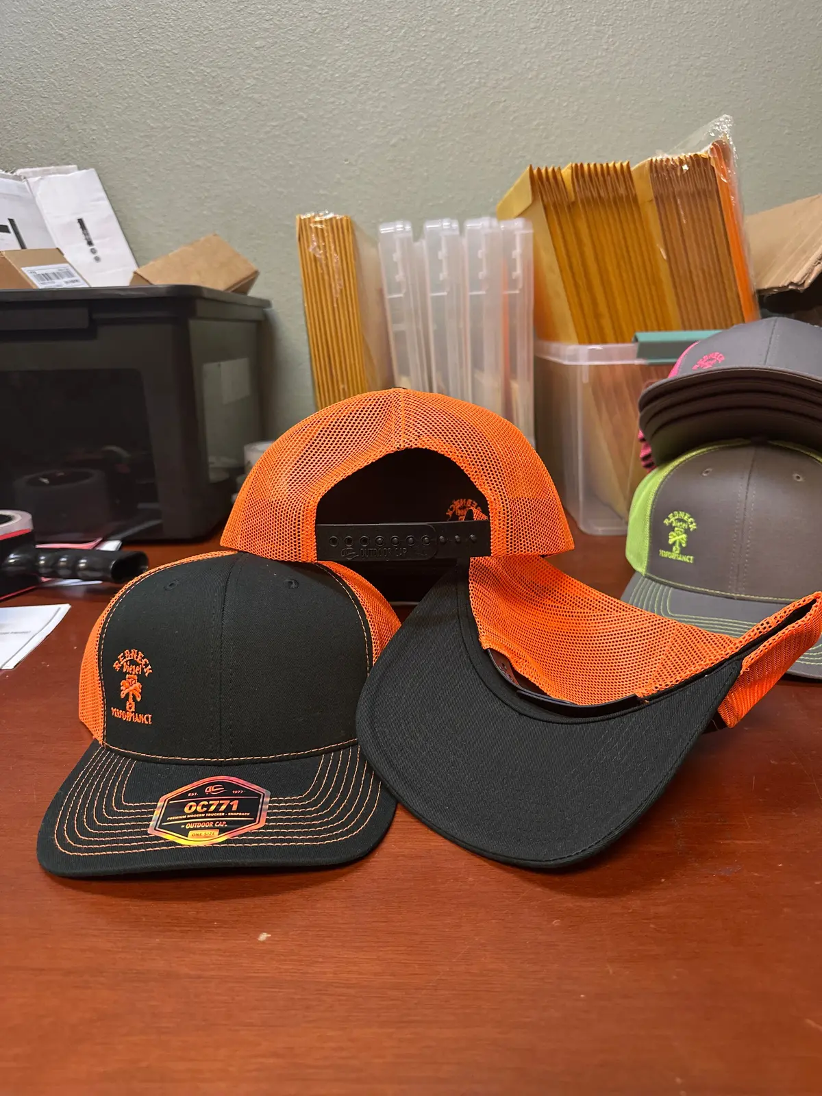 Orange & Black Offset Logo Snapback Hat 1