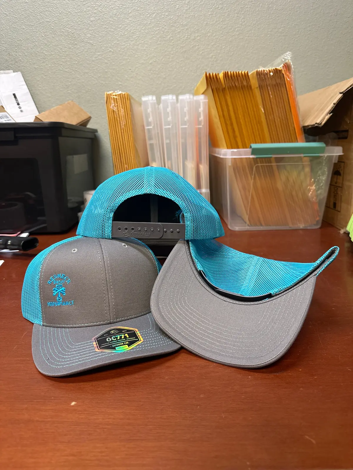 Blue & Grey Offset Logo Snapback Hat 1