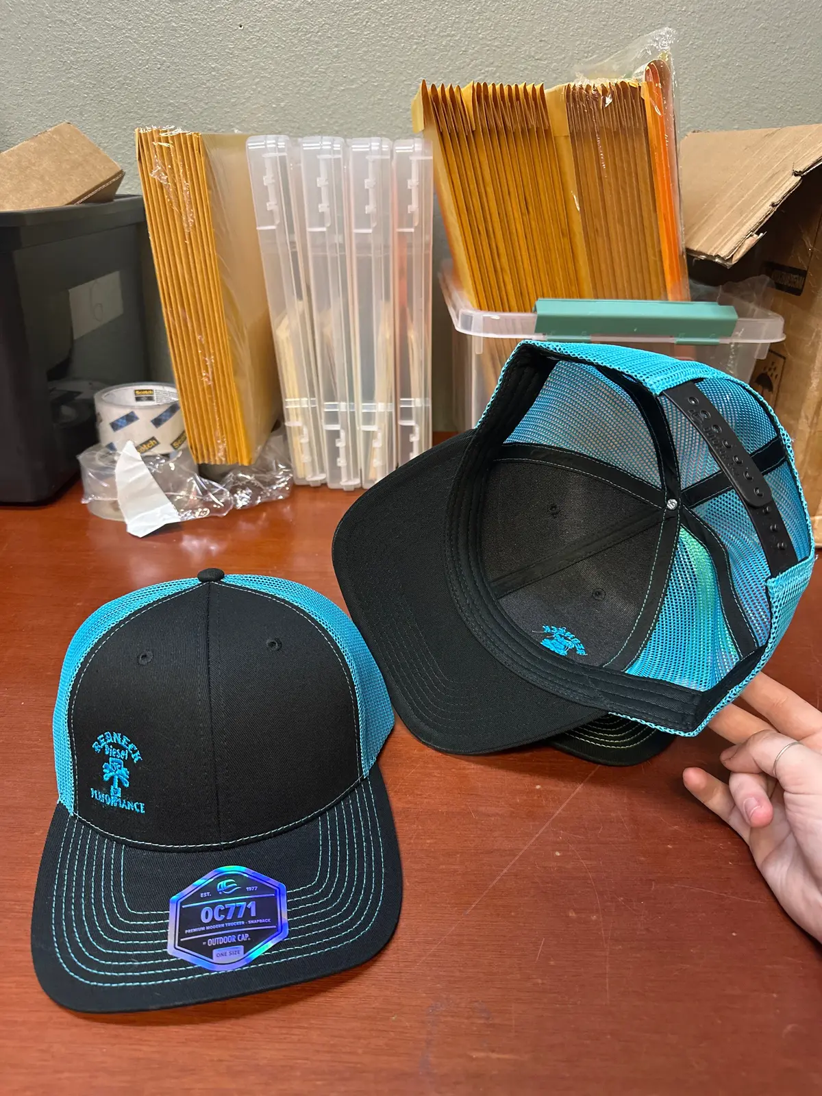 Blue & Black Offset Logo Snapback Hat 1