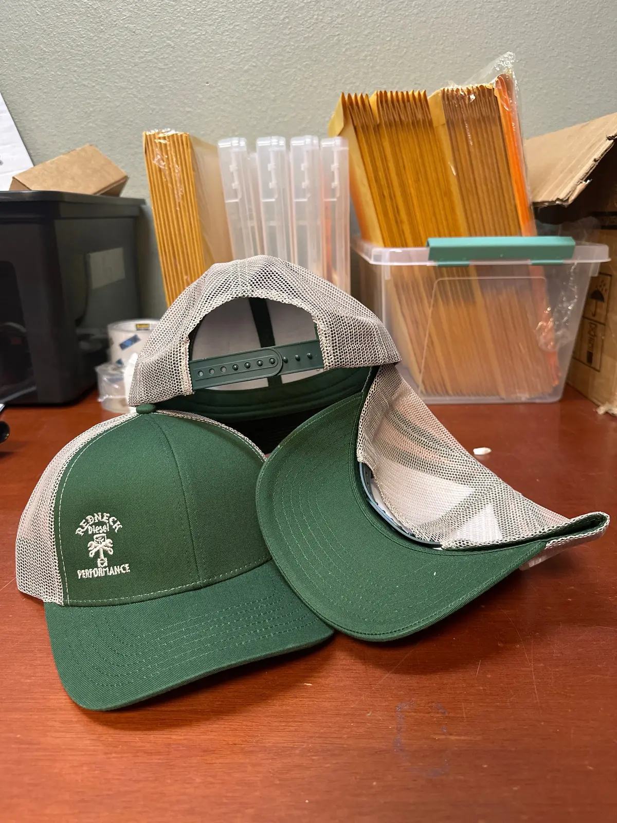 Green & Cream Offset Logo Snapback Hat 1