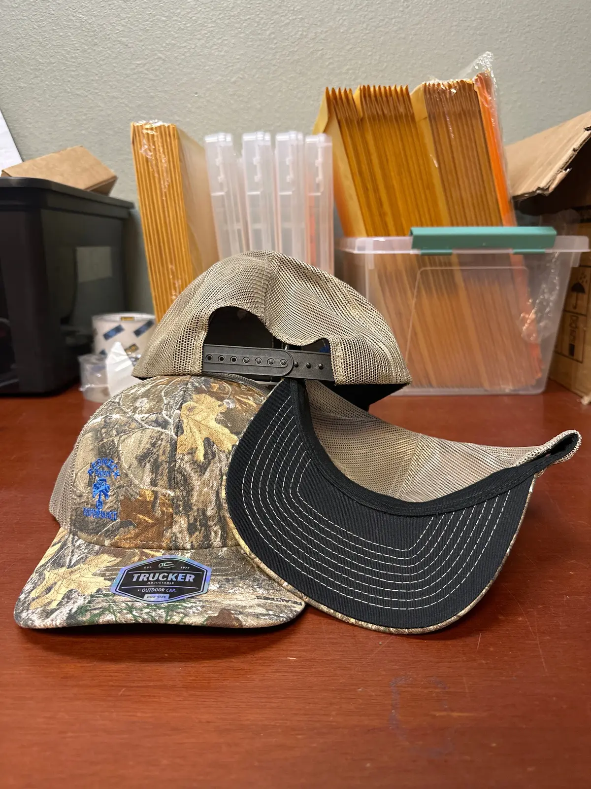 Camo W/ Blue Offset Logo Snapback Hat 1