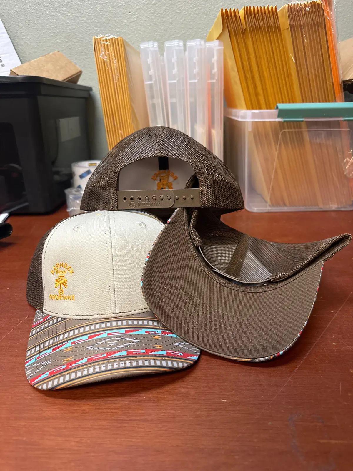 Brown Aztec Snapback Hat 1
