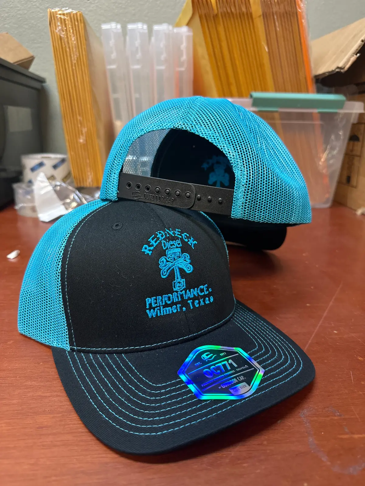 Blue & Black Center Logo Snapback Hat 1