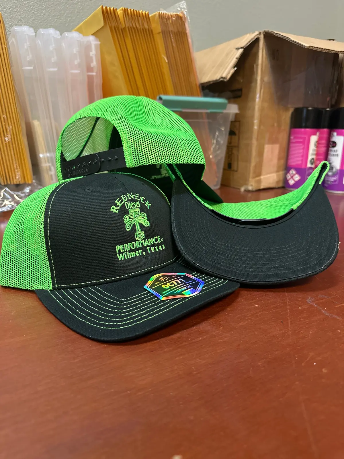 Green & Black Center Logo Snapback Hat 1